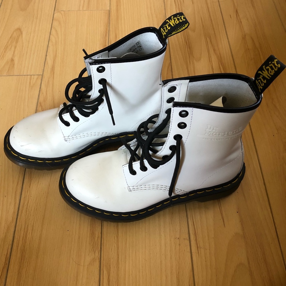 White Dr. Martens Boots
